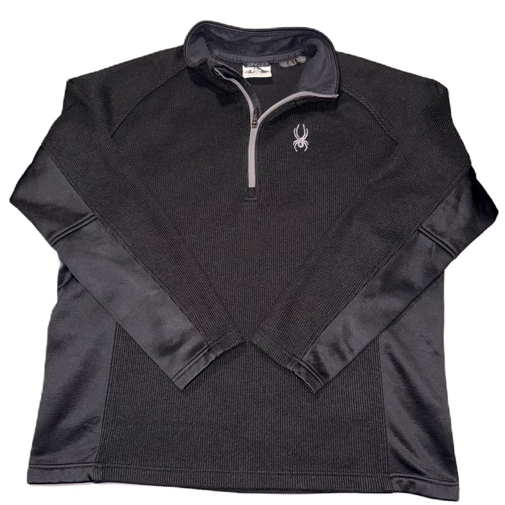 Spyder Outbound XXL Sweater Black 1/4 Zip EUC